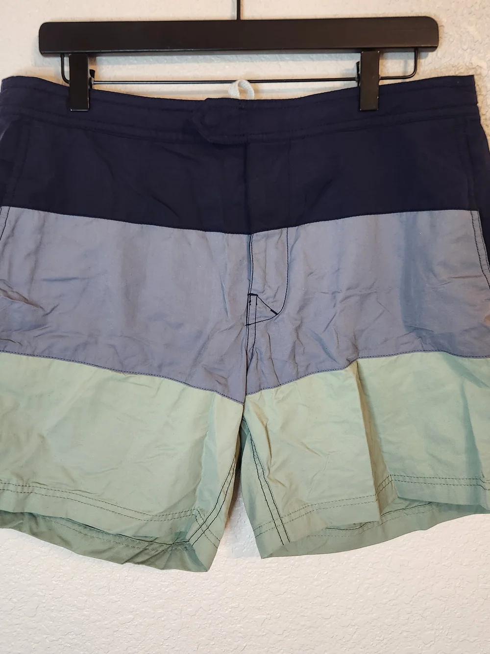Crew Men’s Swim Shorts Board Trunks Casual Swim Wear Size 33 Blue Gray